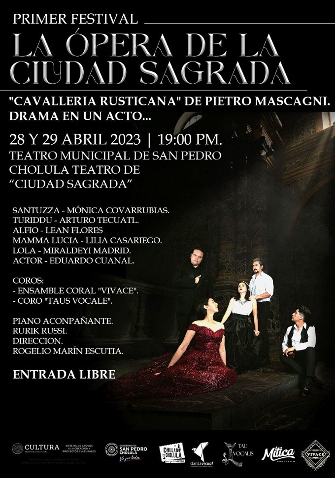 San Pedro Cholula presenta primer Festival de Ópera los días 28 y 29 de abril