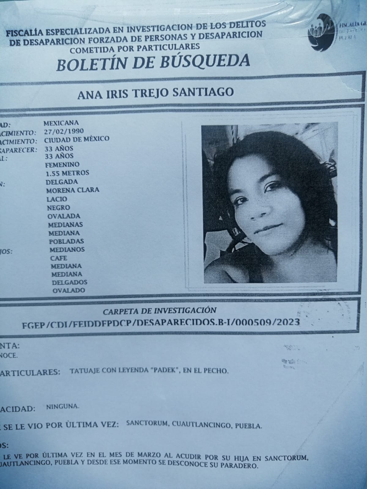 Madre e hija desaparecen en Sanctorum