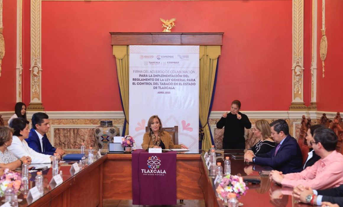 Firmó gobernadora acuerdo para el control del tabaco en Tlaxcala