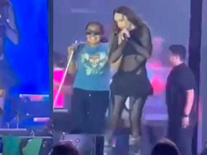 Por: Cortesía "Como hada madrina": Belinda cumplió deseo de una fan invidente durante su show en Tampico (Vídeo)