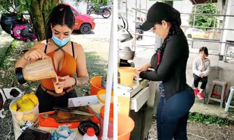 Por: Cortesía Donde para ir a "comprar": Vendedora de jugos es sensación en redes por su belleza (Vídeo)