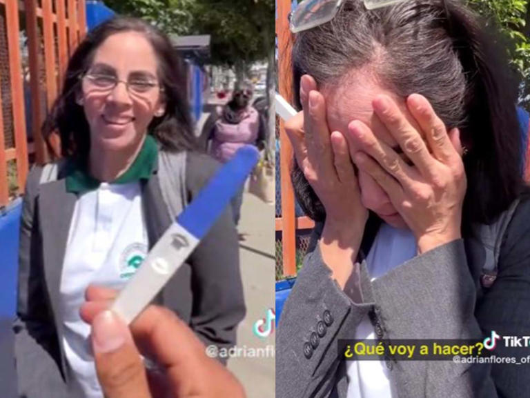 Por: Cortesía "Ahorita no tenemos dinero": Maestra de Conalep se entera que está embarazada tras participar en reto (Vídeo)