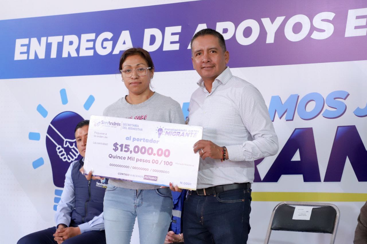Entrega Mundo Tlatehui estímulos económicos a familias sanandreseñas migrantes