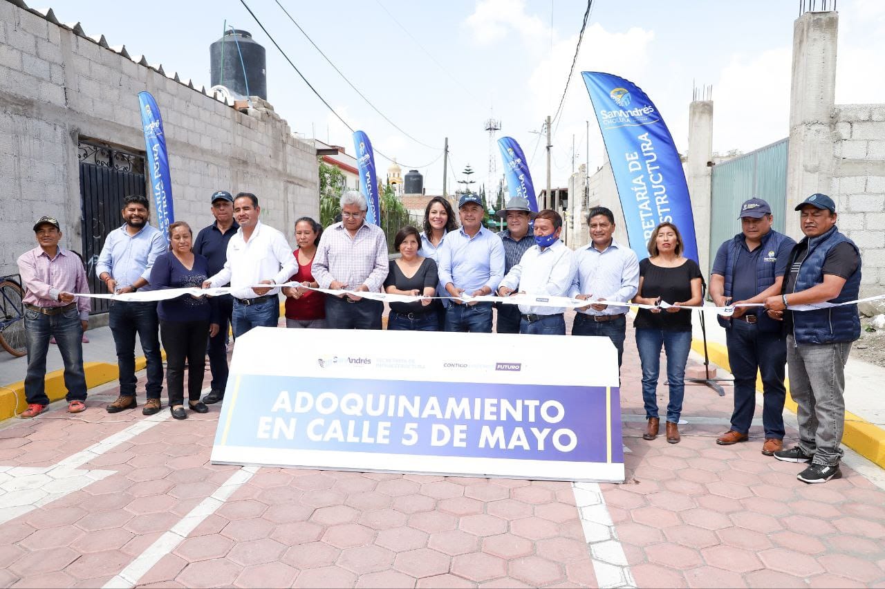 Comunicado oficial Inaugura Mundo Tlatehui adoquinamiento en calles de cabecera municipal y San Antonio Cacalotepec