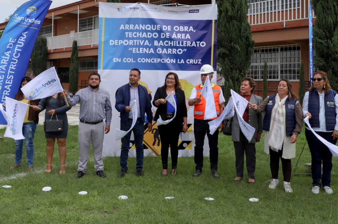 Comunicado oficial Inicia Ayuntamiento de San Andrés Cholula, construcción del techado del Bachillerato Elena Garro