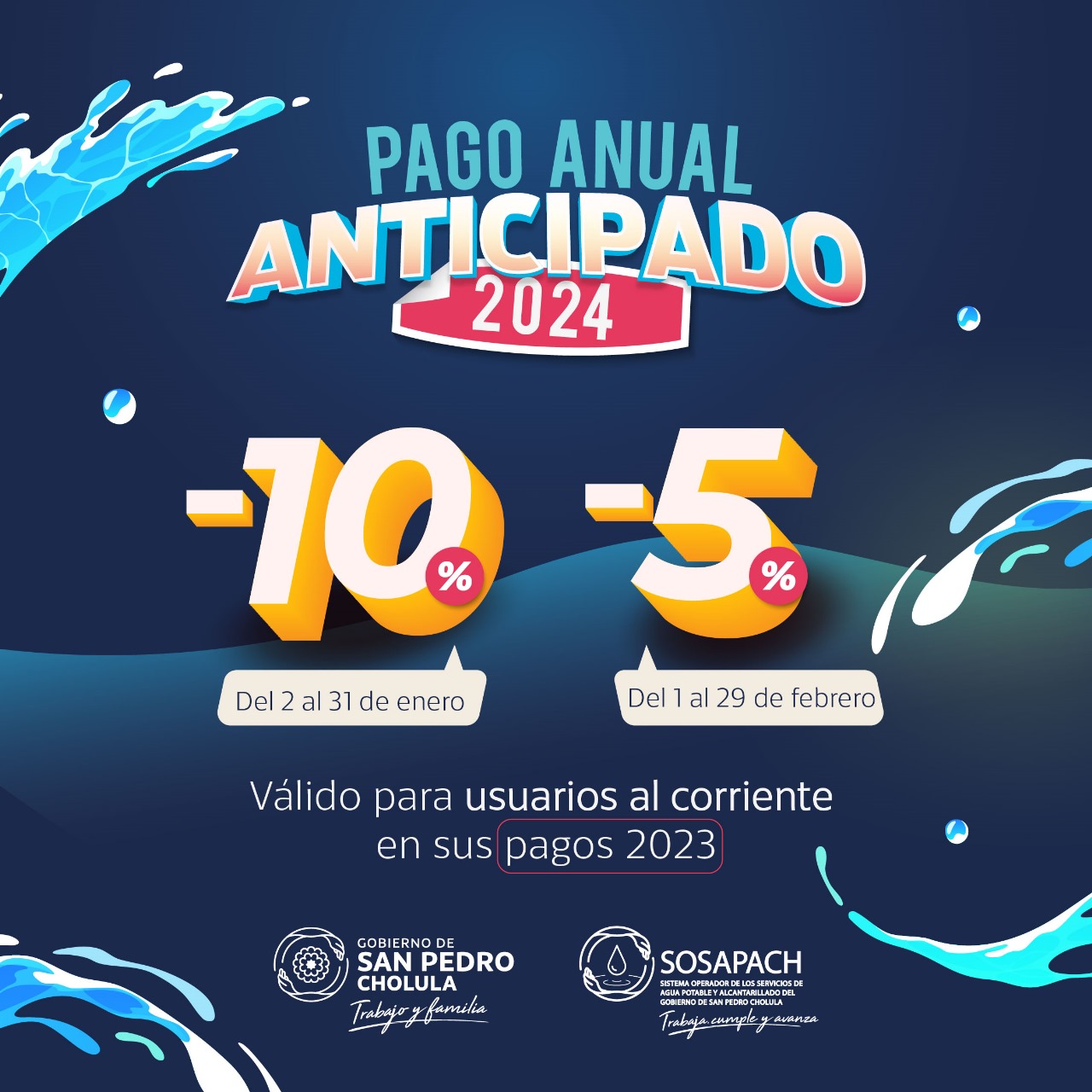 Comunicado oficial SOSAPACH anuncia descuentos por pago anual anticipado para 2024