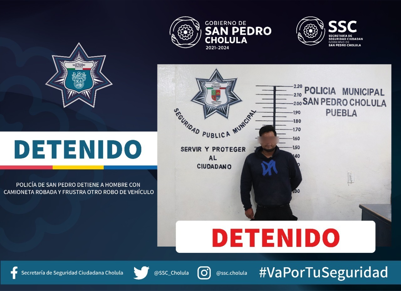 comunicado oficial Policía de San Pedro detiene a hombre con camioneta robada y frustra otro robo de vehículo
