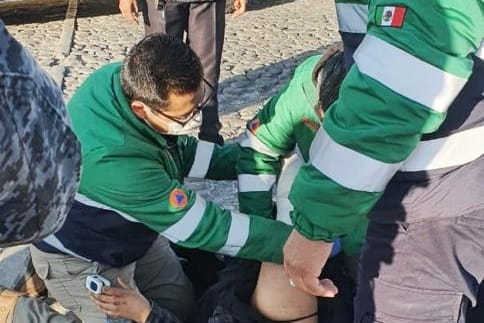 Protección Civil Huamantla atendió llamada de auxilio en vías del tren