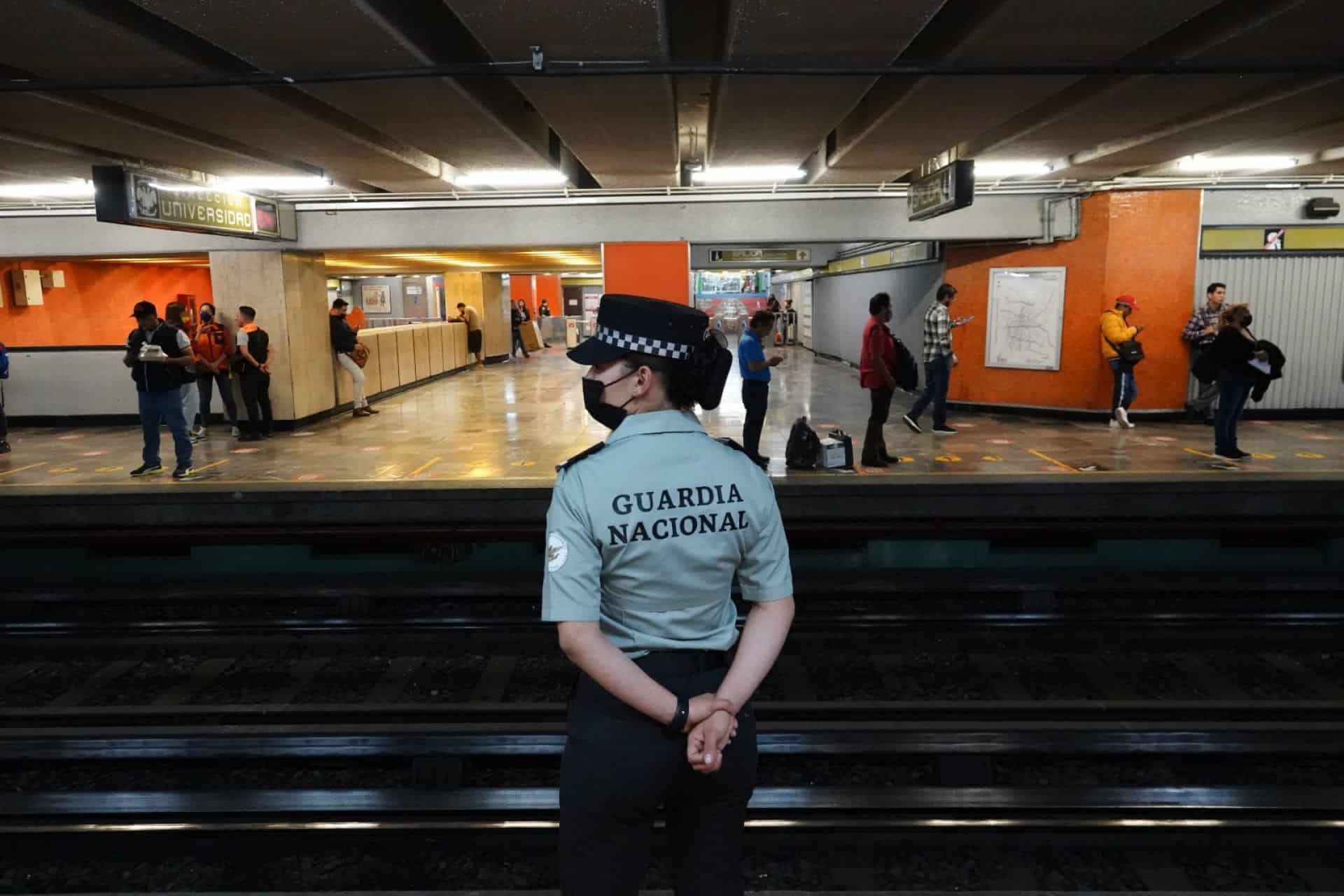 Por: Cortesía Ya se hizo presenté la Guardia Nacional en el Metro de la CDMX a pesar de señalar militarización