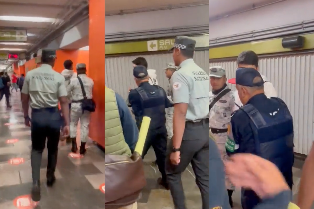 Elementos de la Guardia Nacional son suspendidos por detener a manifestante en el metro