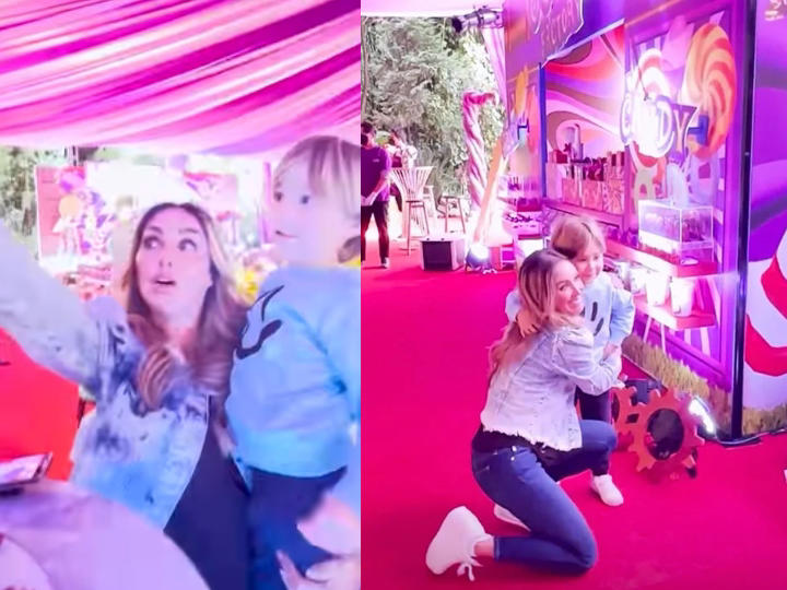 Anahí sorprendió a su hijo con lujosa fiesta de "Charlie y la fabrica de chocolate"