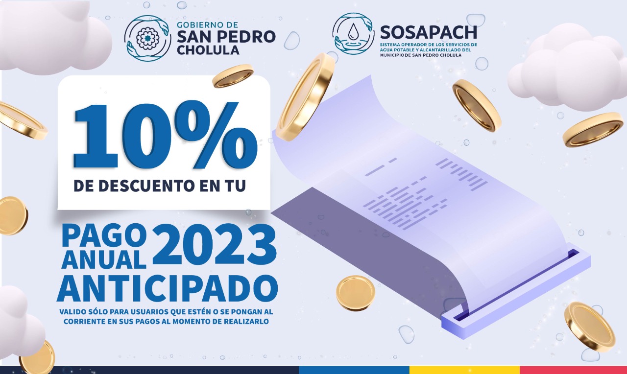 Comunicado oficial Descuento del 10% en pago anual anticipado, anuncia Sosapach