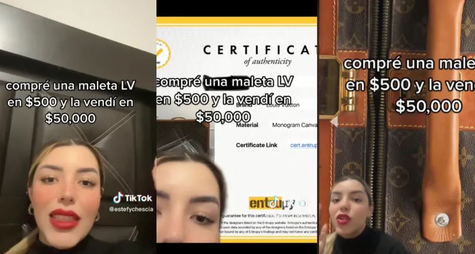 Mujer compró maleta Louis Vuitton usada en 500 pesos y la vendió en 50 mil, caso se hace viral (Vídeo)
