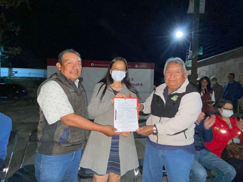 Por: Cortesía Ariadna Ayala amplia 1.2 km de alumbrado en camino a Juan Uvera, Atlixco