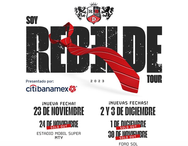 Por: Cortesía RBD confirma dos conciertos más en el Foro Sol en la Ciudad de México y uno más para Monterrey