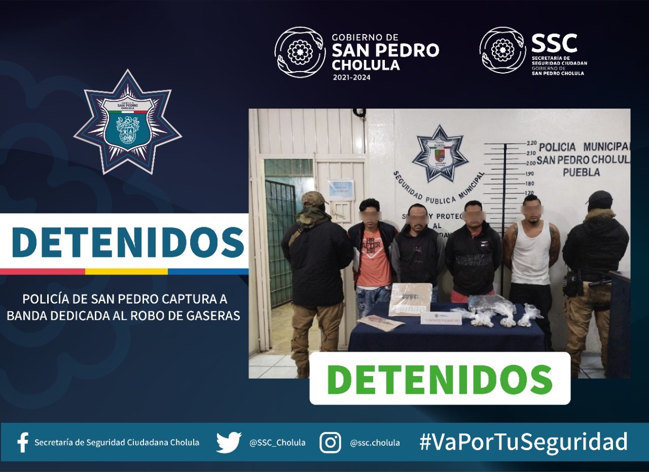 Comunicado oficial Policía de San Pedro captura a banda dedicada al robo de gaseras