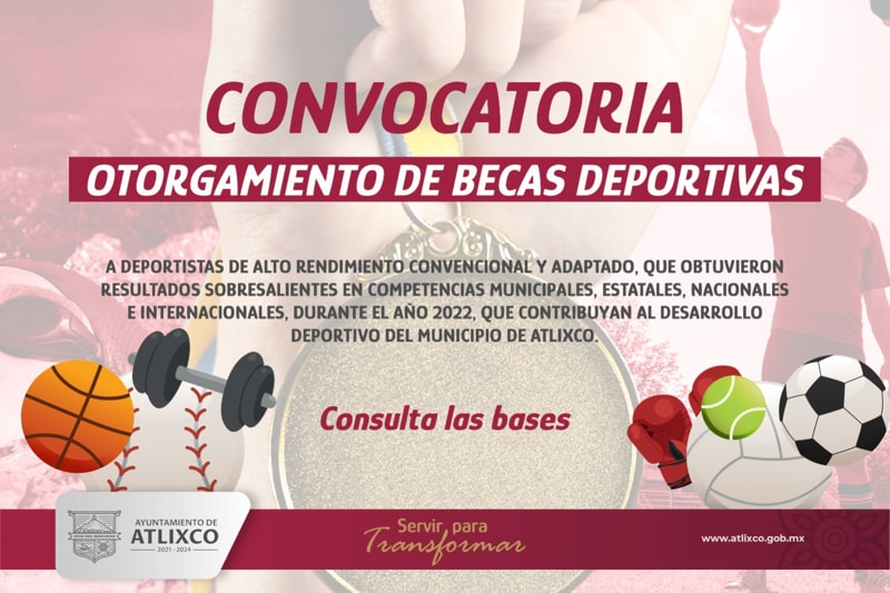 Por: Cortesía Ayuntamiento de Atlixco convoca para otorgar becas deportivas a jóvenes destacados