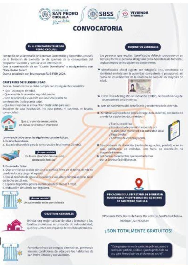 Por: Cortesía Lula Pineda Apoya Bienestar SPCH al campo y vivienda cholulteca
