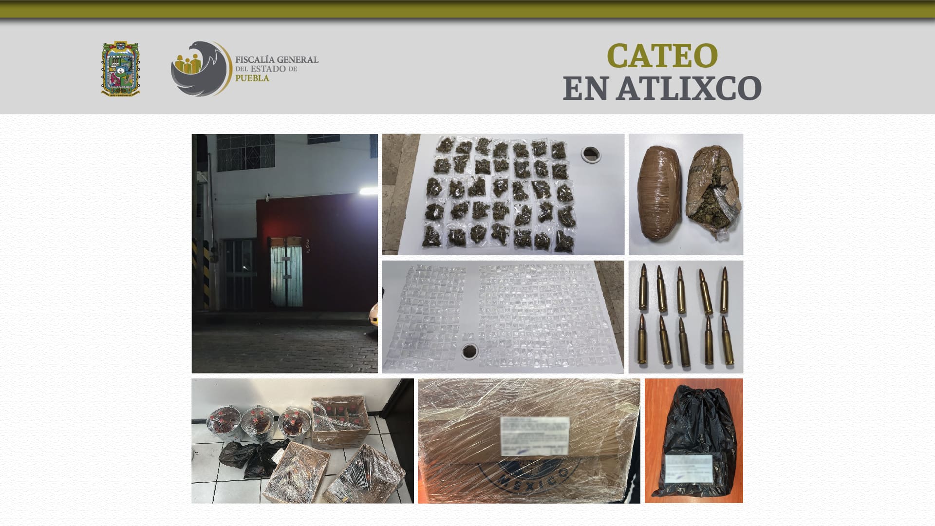Por: Cortesía Al catear un centro nocturno de Atlixco, FGE aseguró a personas e indicios