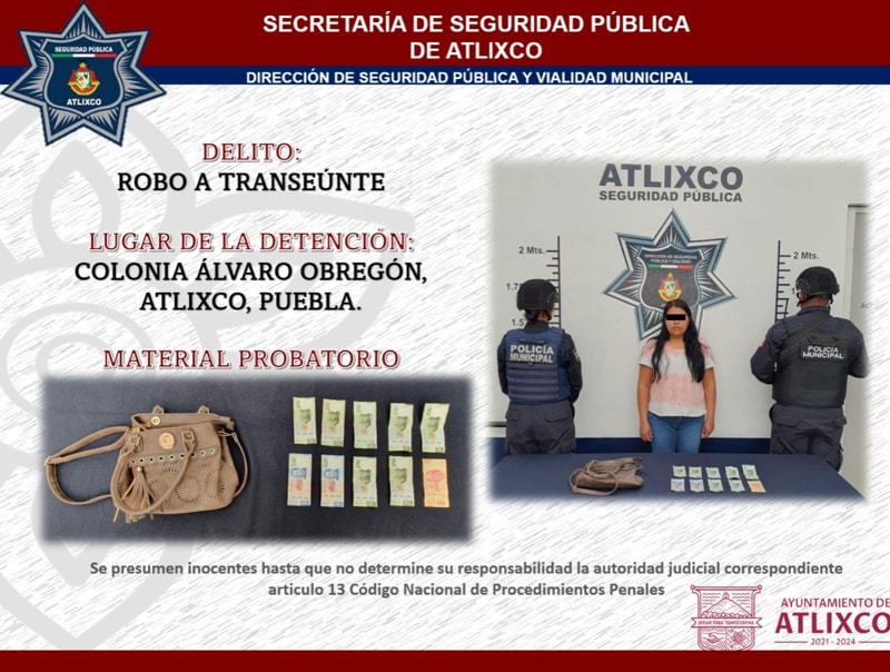 Por: Cortesía Policía municipal de Atlixco recupera moto robada y detiene a persona acusada de robo a transeúnte