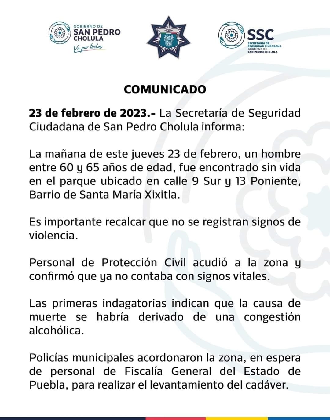 Fallece “El Tolama” por aparente congestión alcohólica en SPCH