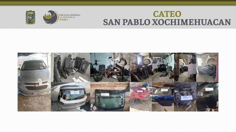 En Xochimehuacan la FGE aseguró un vehículo robado y autopartes durante cateo