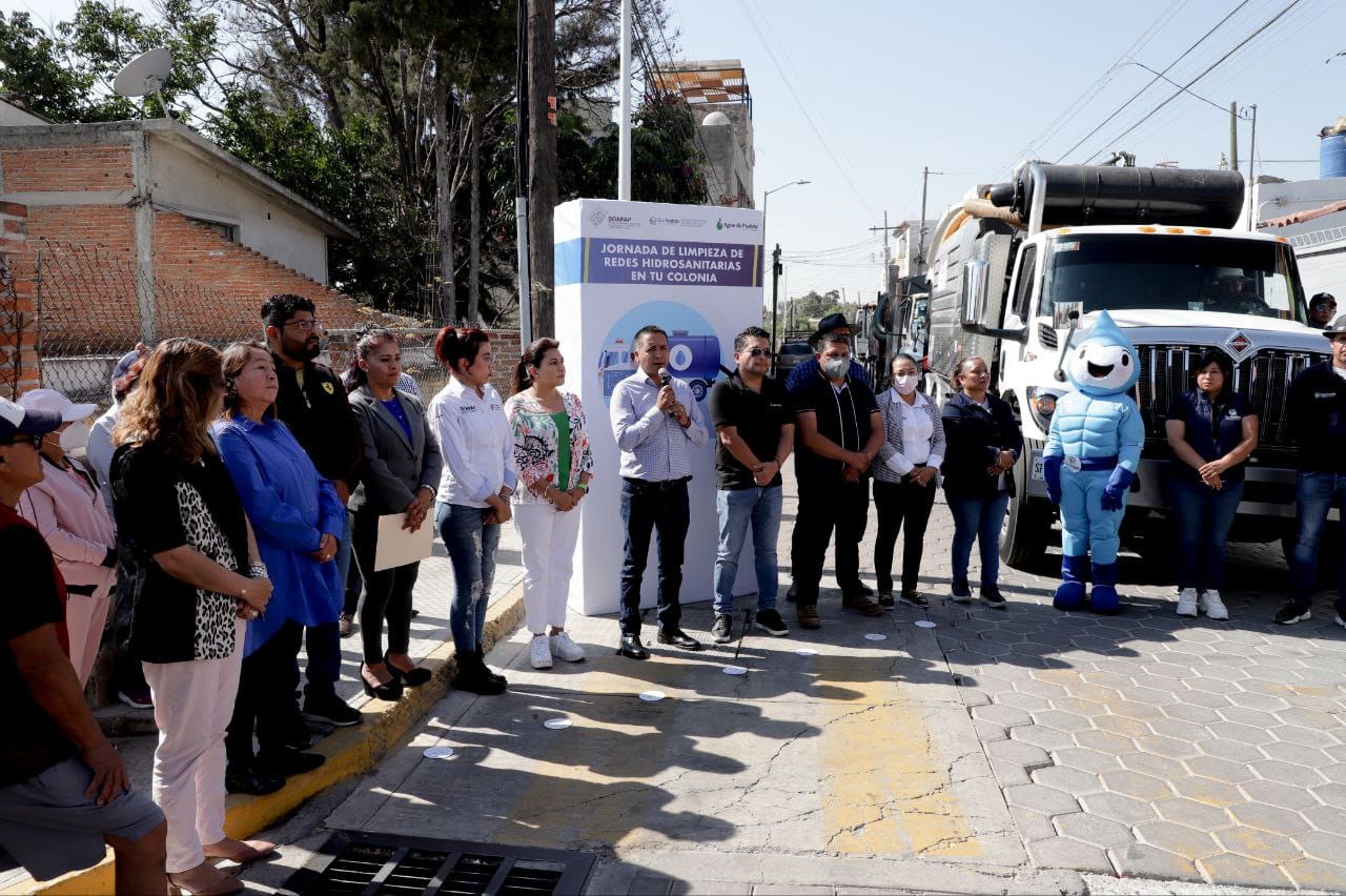 Pone en marcha ayuntamiento de San Andrés Cholula jornada de limpieza de redes hidrosanitarias