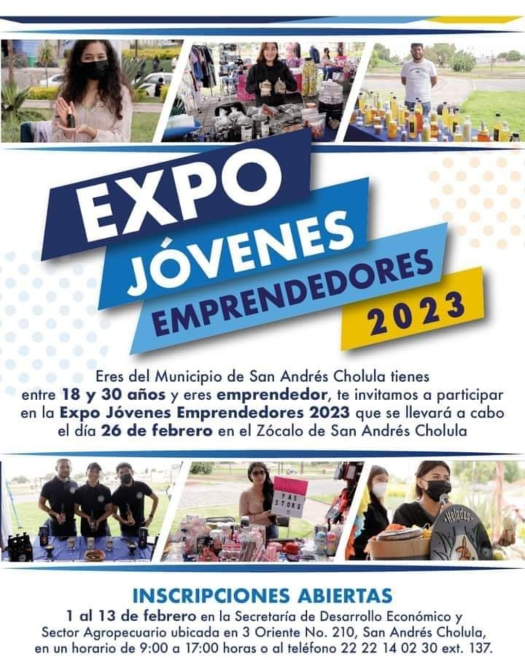Invita San Andrés Cholula a “Expo Jóvenes Emprendedores 2023”