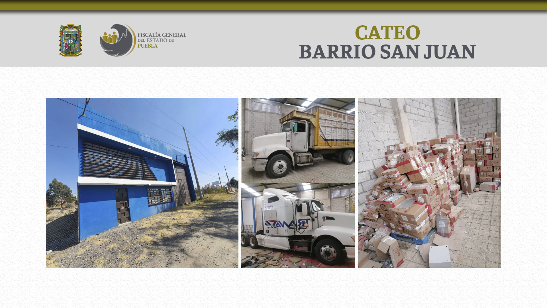 Por: Cortesía En cateo la FGE recuperó 2 vehículos y 480 cajas de mercancía robada
