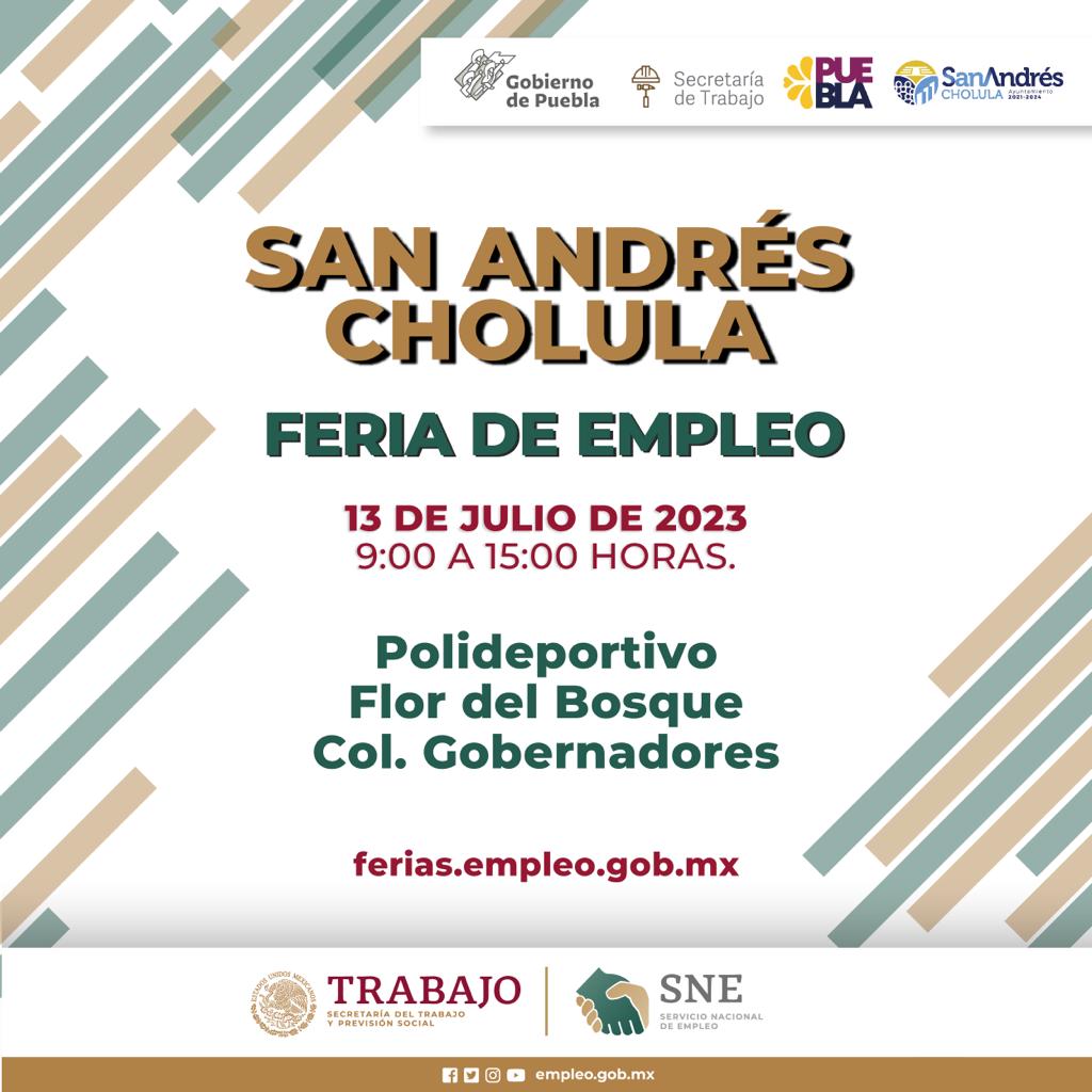 Comunicado oficial Llega segunda Feria de Empleo a San Andrés Cholula