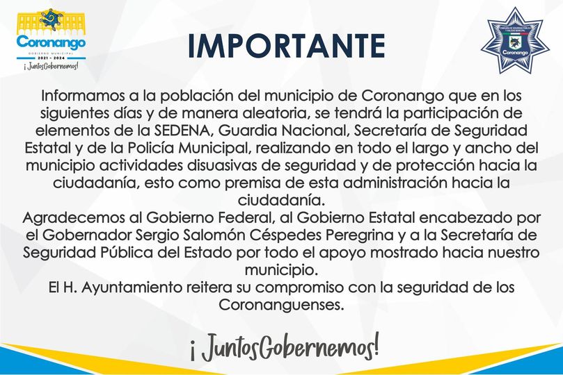Por: Cortesía Lula Pineda Llega Guardia Nacional, SEDENA y Policía Estatal a Coronango tras ola de asesinatos