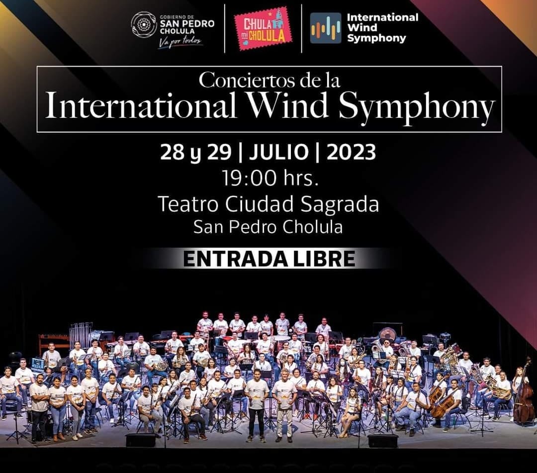 Por: Cortesía Lula Pineda The International Wind Symphony en ciudad sagrada los días 28 y 29 de julio