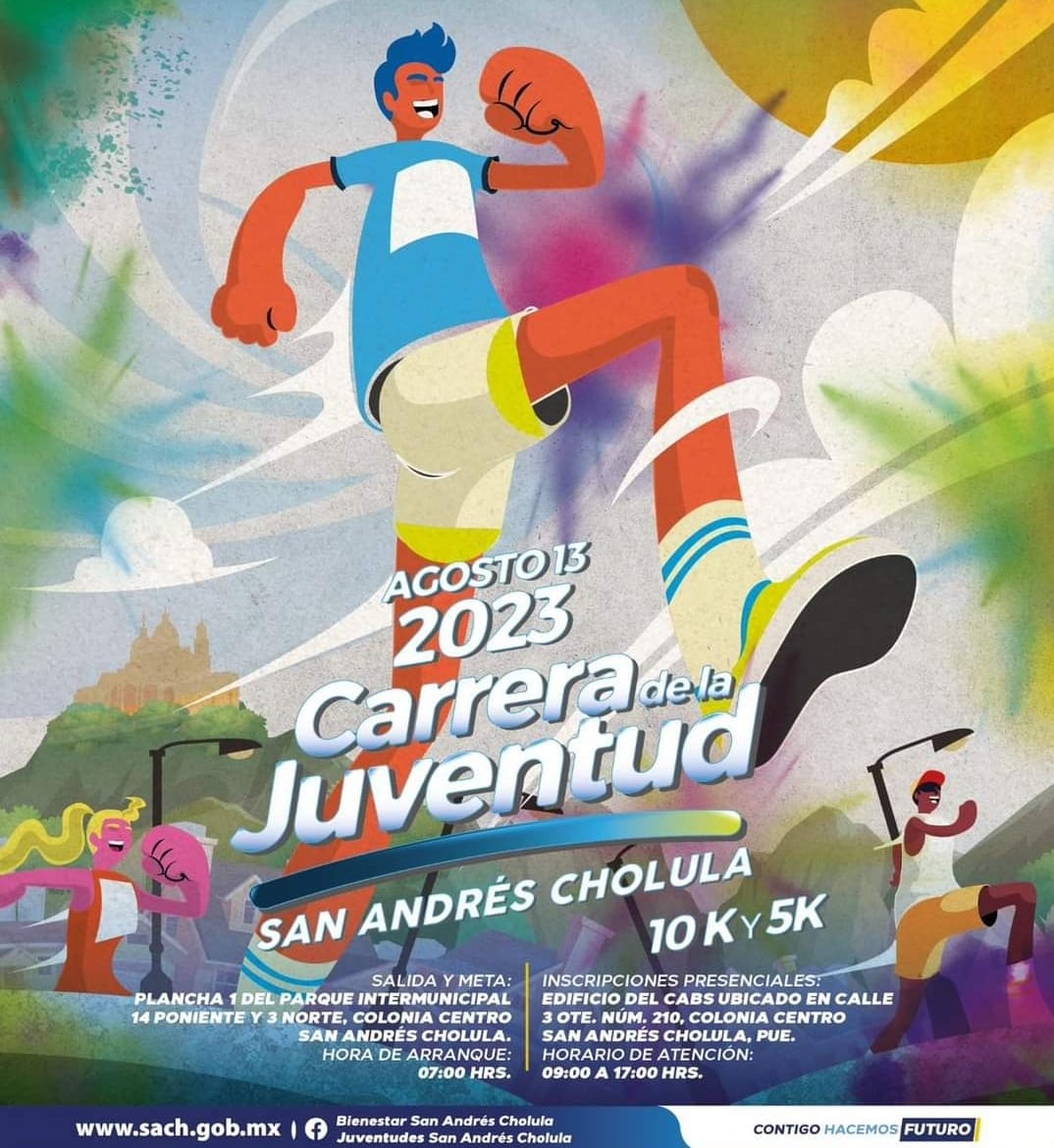 Continúa abierta inscripción a “Carrera de la Juventud 2023” en San Andrés Cholula