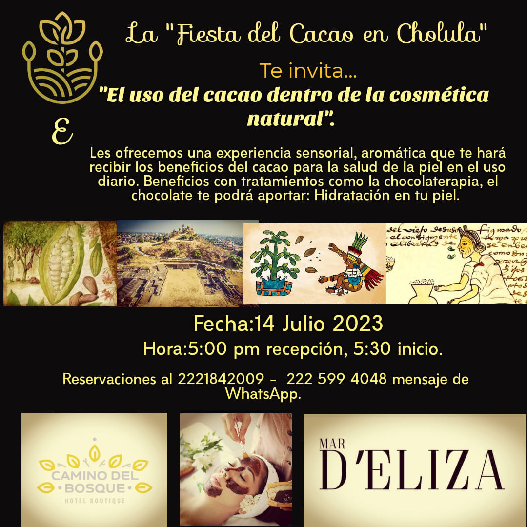 Por: Cortesía Lula Pineda Festival del Cacao Cholula 2023 presente del 7 de julio al 29 de septiembre