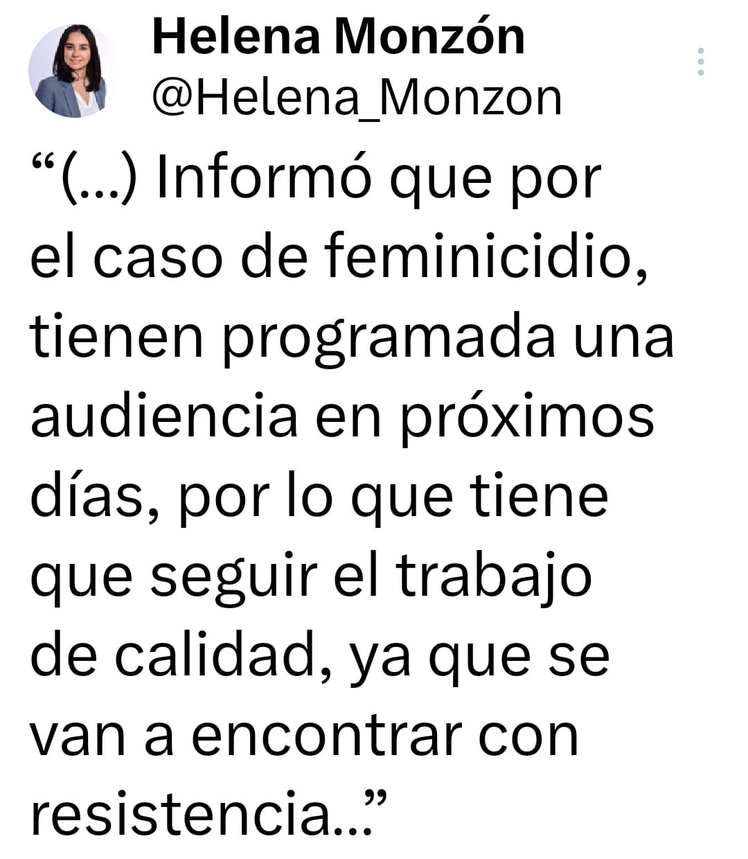Programan audiencia por feminicidio a Javier “N” en próximos días: Helena Monzón