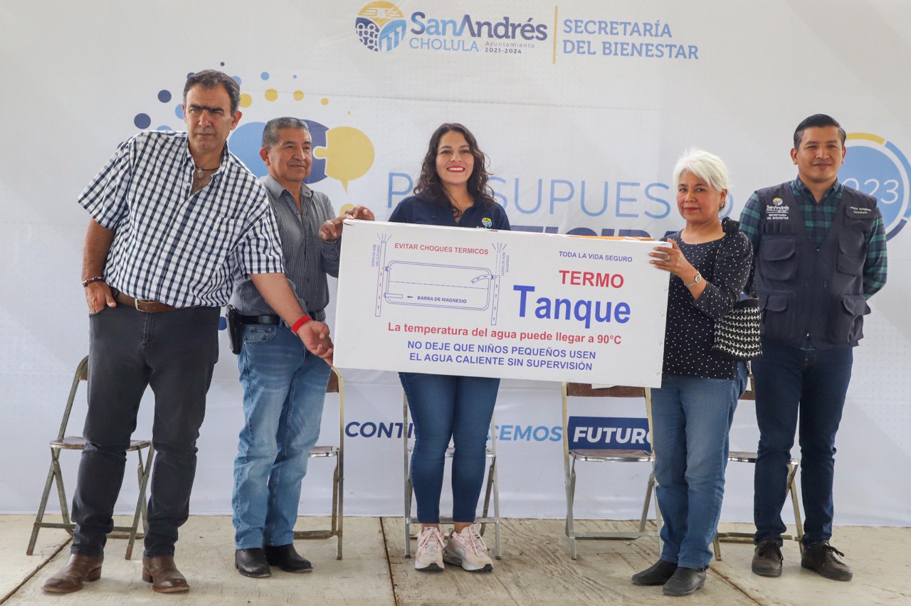 Comunicado oficial Realiza ayuntamiento de San Andrés Cholula segunda entrega de calentadores solares 2023
