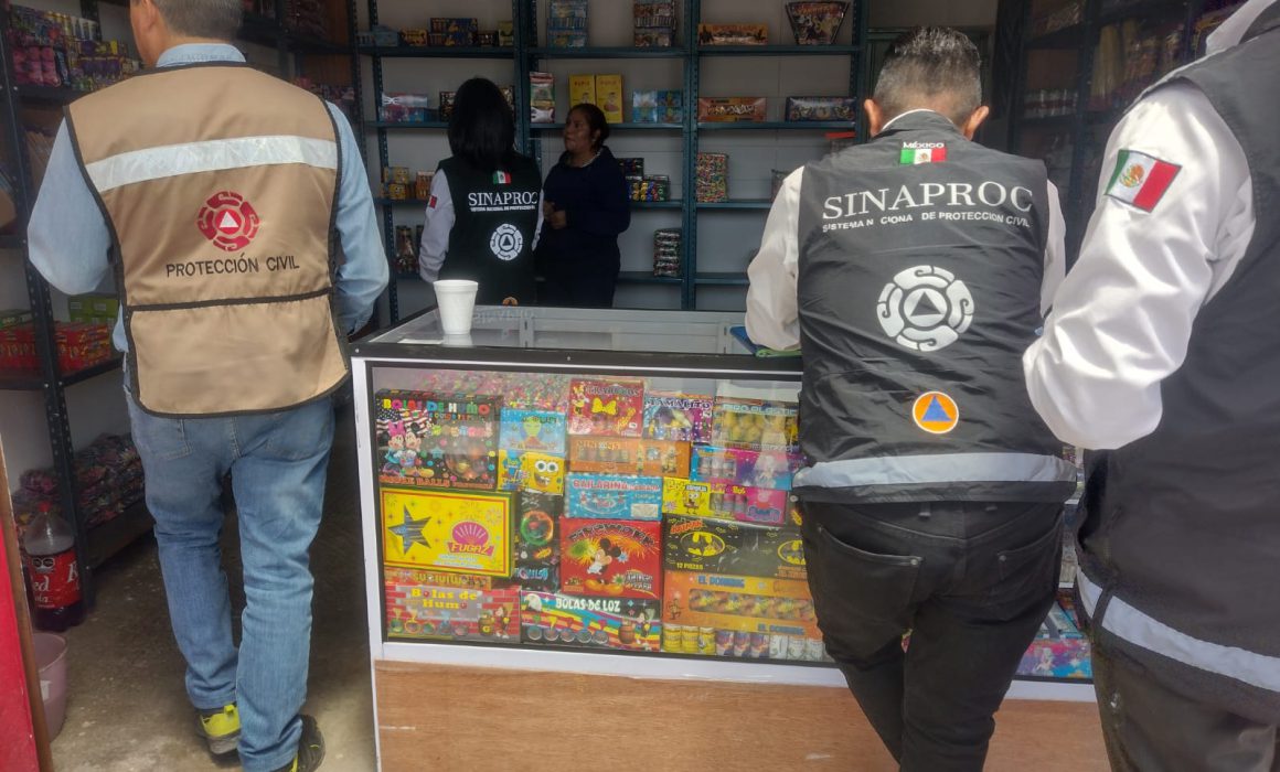 Por: Cortesía Verifica Sinaproc y Cepc tiendas y talleres de pirotecnia en Sanctórum y Xaloztoc