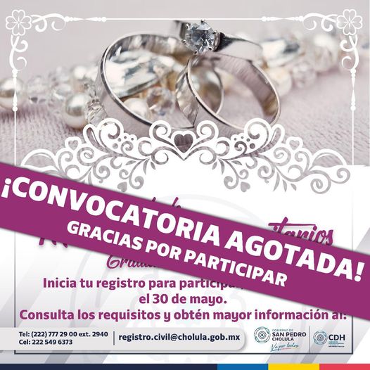 Concluyó convocatoria para participar en matrimonios comunitarios, 21 parejas quedan inscritas