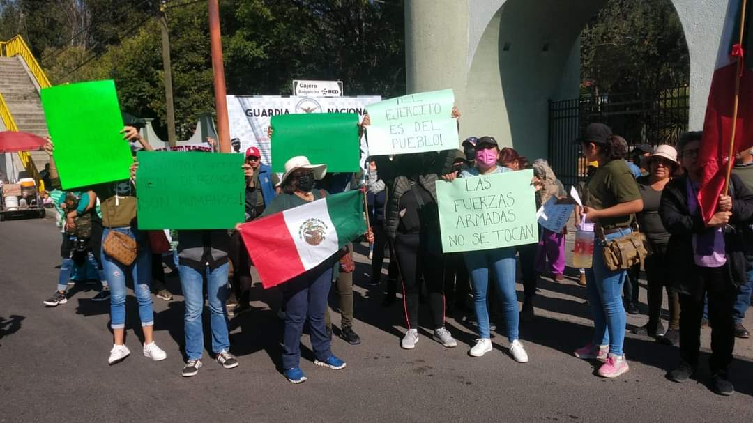 Por: Cortesía  En Tlaxcala, se suman a manifestación en apoyo a militares