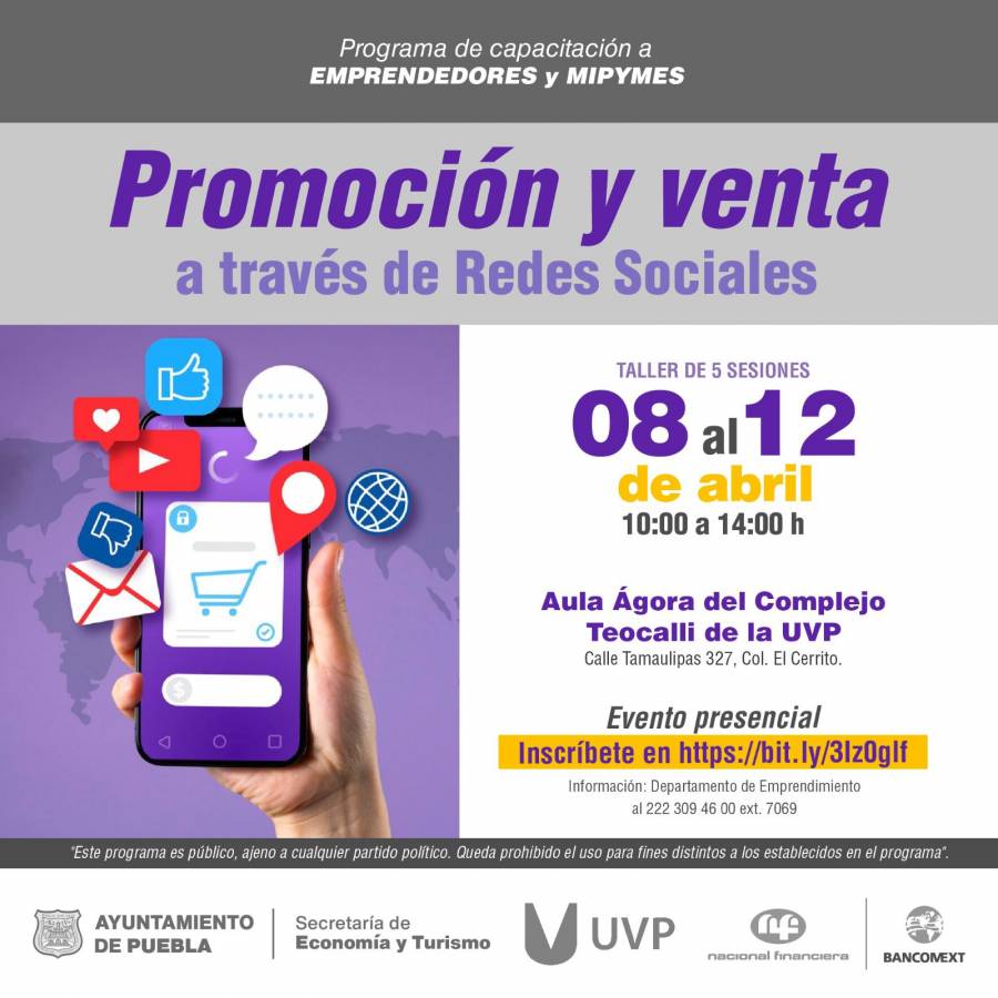 Por: Cortesía  Continúan las capacitaciones para emprendedores y mipymes en Puebla