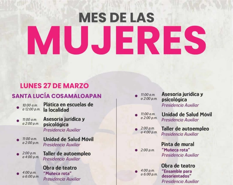 Por: Cortesía Ariadna Ayala invita a participar en las diversas actividades por el mes de las mujeres en Atlixco