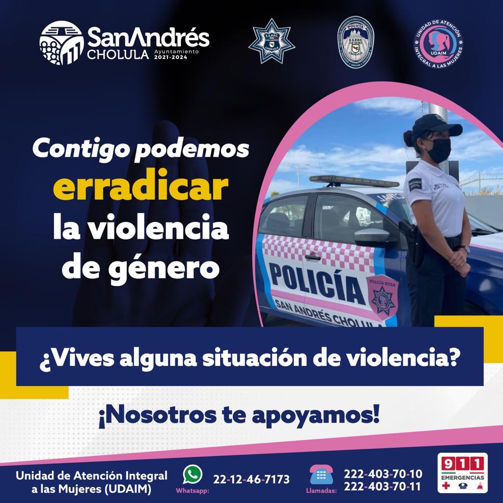 Comunicado oficial Detiene policía de San Andrés Cholula a varón por violencia familiar