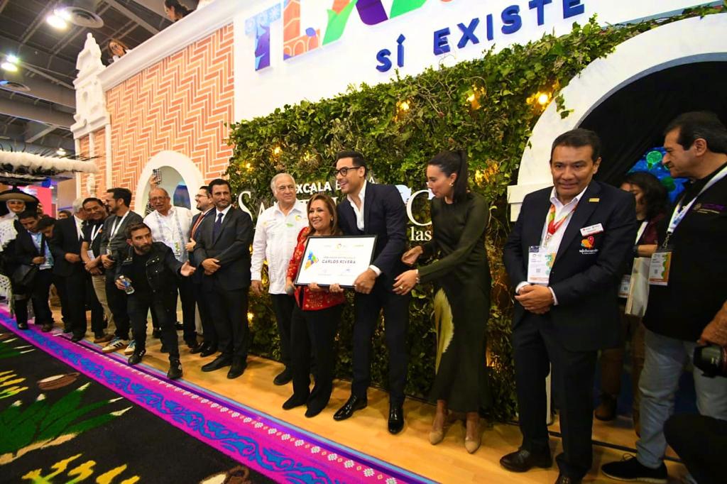 Por: Cortesía Inauguró gobernadora Lorena Cuéllar stand de Tlaxcala en tianguis turístico 2023
