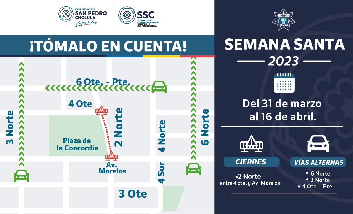 Comunicado oficial San Pedro Cholula, listo para la Semana Santa 2023