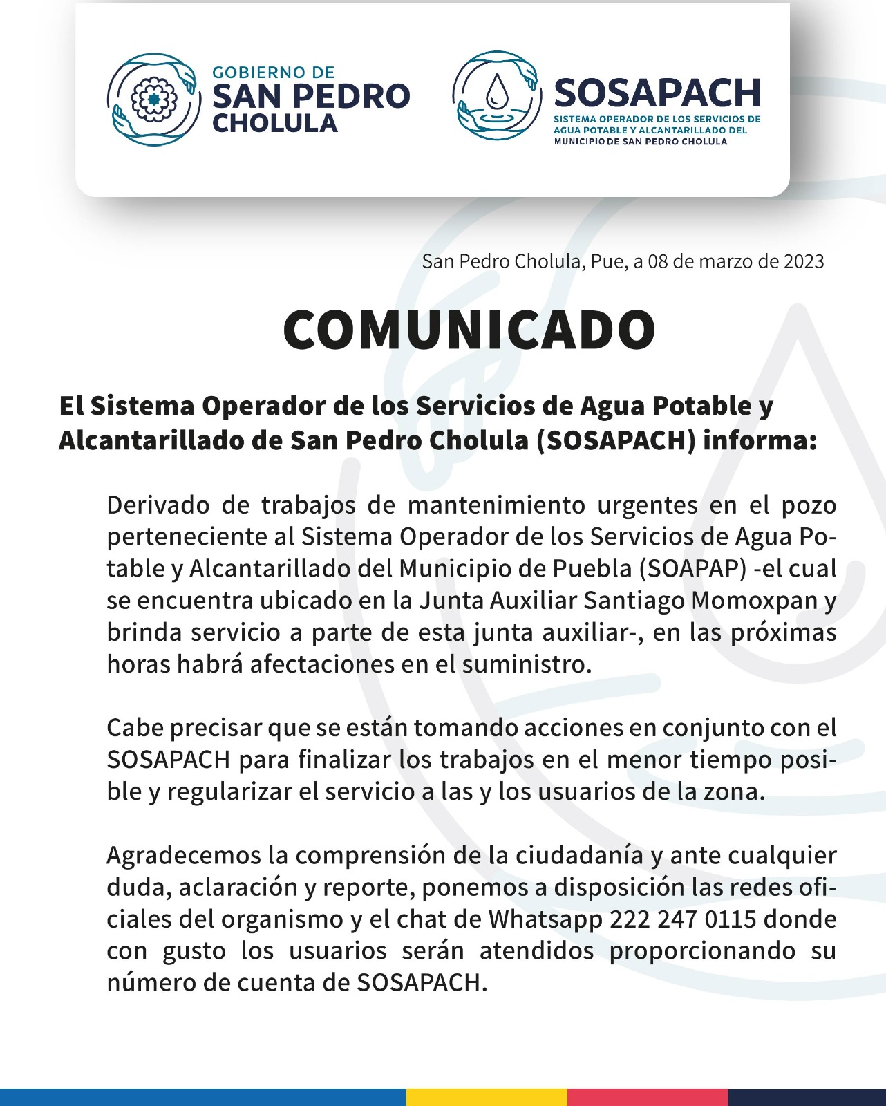 Comunicado oficial Comunicado