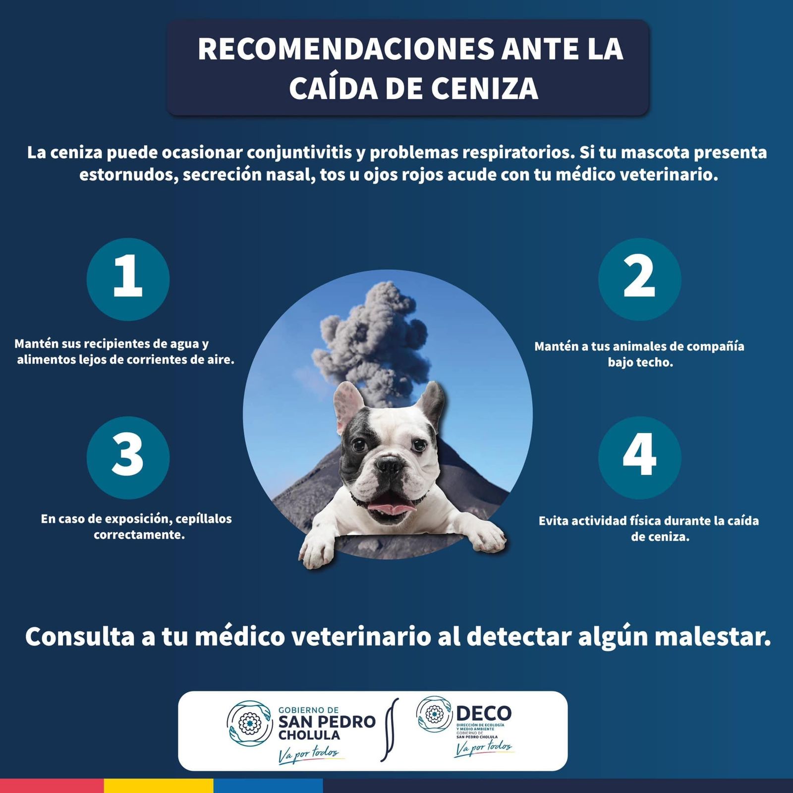 Protección Civil de SPCH emite recomendaciones ante posible caída de ceniza volcánica