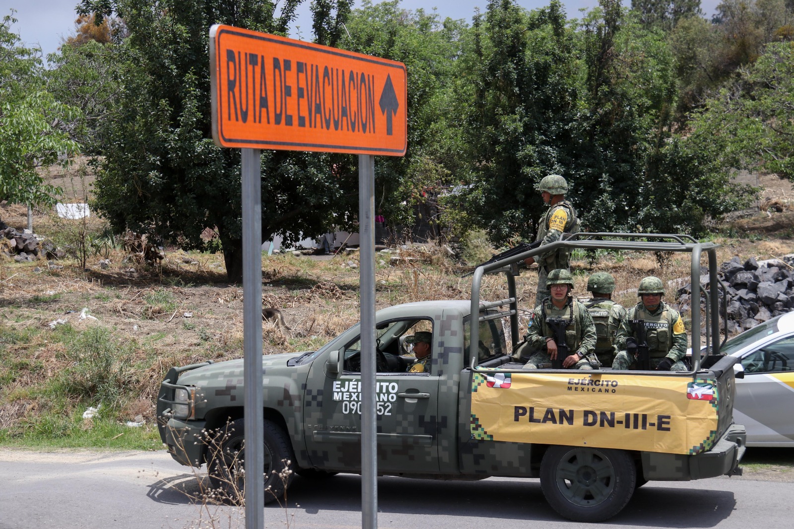 Sedena y San Pedro Cholula supervisan rutas de evacuación del Popocatépetl