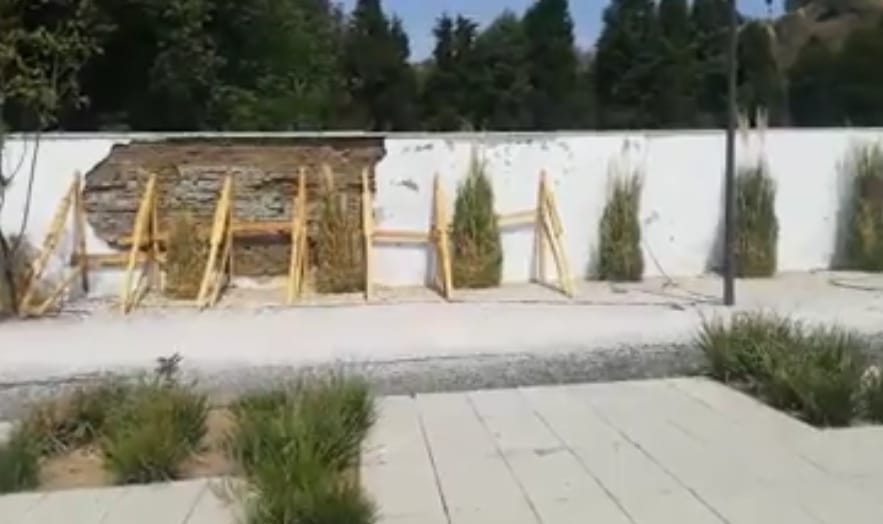 Todo listo para reparación del muro lateral del Museo Regional de Cholula dañado en el sismo del 2017