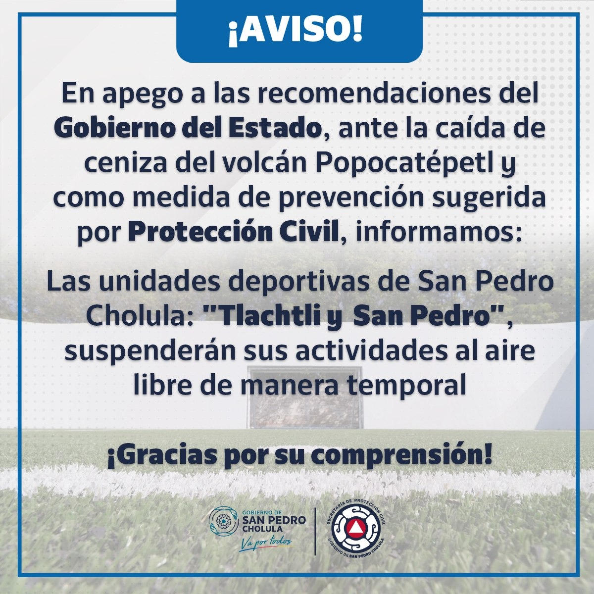 Comunicado oficial Gobierno de Cholula, refuerza las medidas de prevención en favor de la salud de las familias