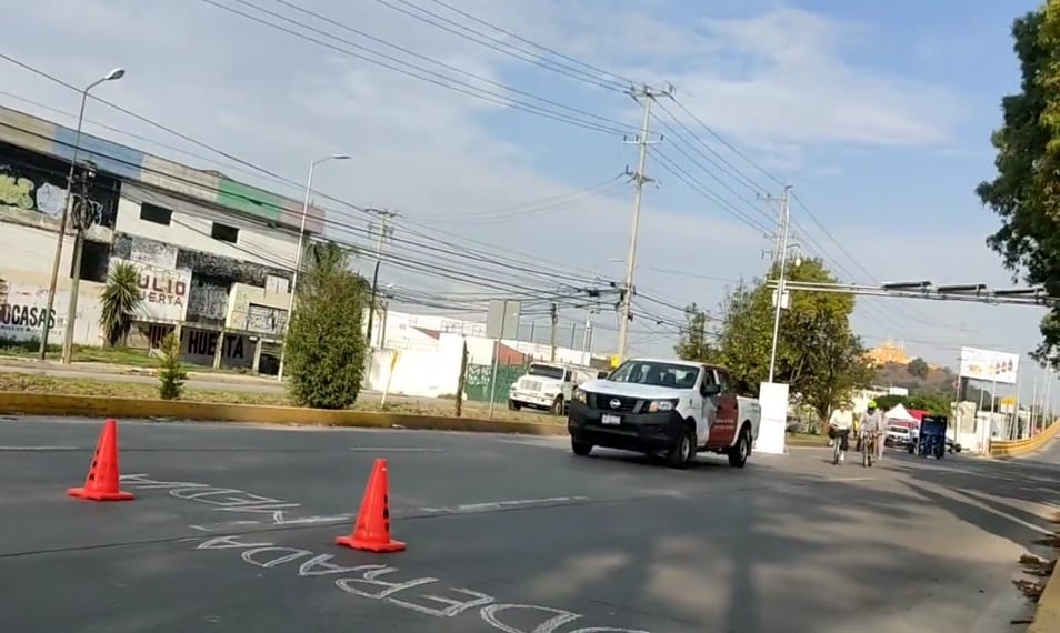 Mayor vigilancia vial, menor participación de ciclistas en la Recta a Cholula ante reactivación de la “Vía Recreativa Metropolitana”